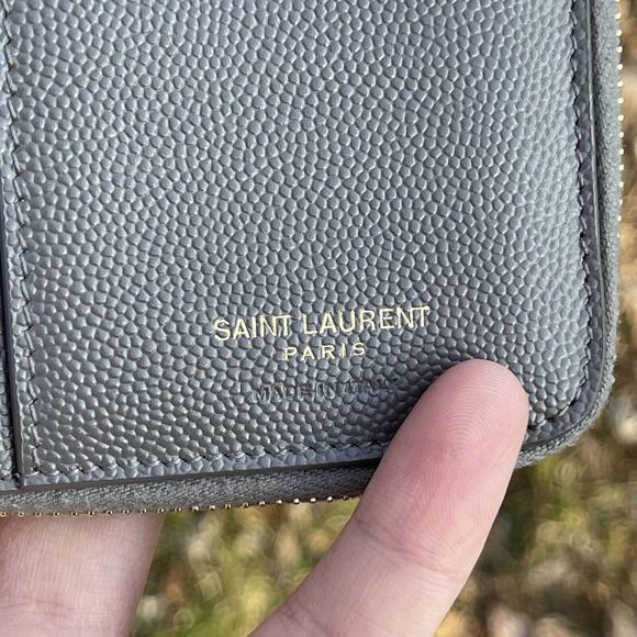 Saint Laurent YSL Cassandra Compact Wallet Grey Gold - Picture 10 of 14